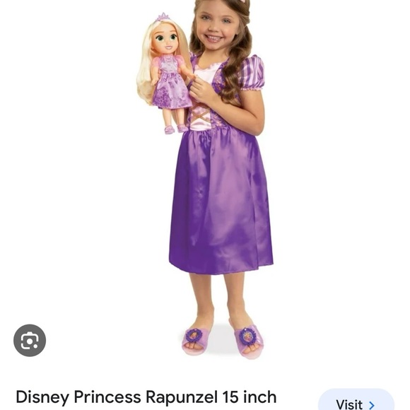 Disney Princess Rapunzel Toddler Doll with Child Size Dress and Accessories - Picture 9 of 12